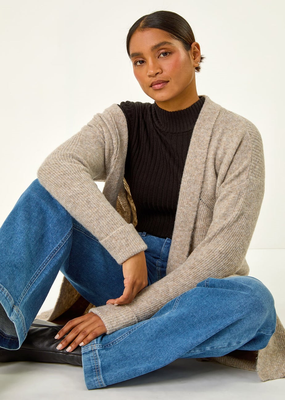 Roman Mocha Pocket Knit Cardigan