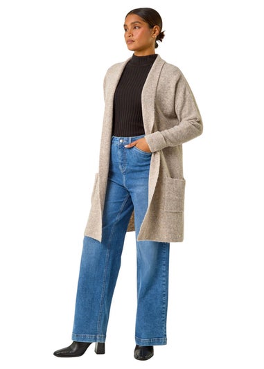 Roman Mocha Pocket Knit Cardigan
