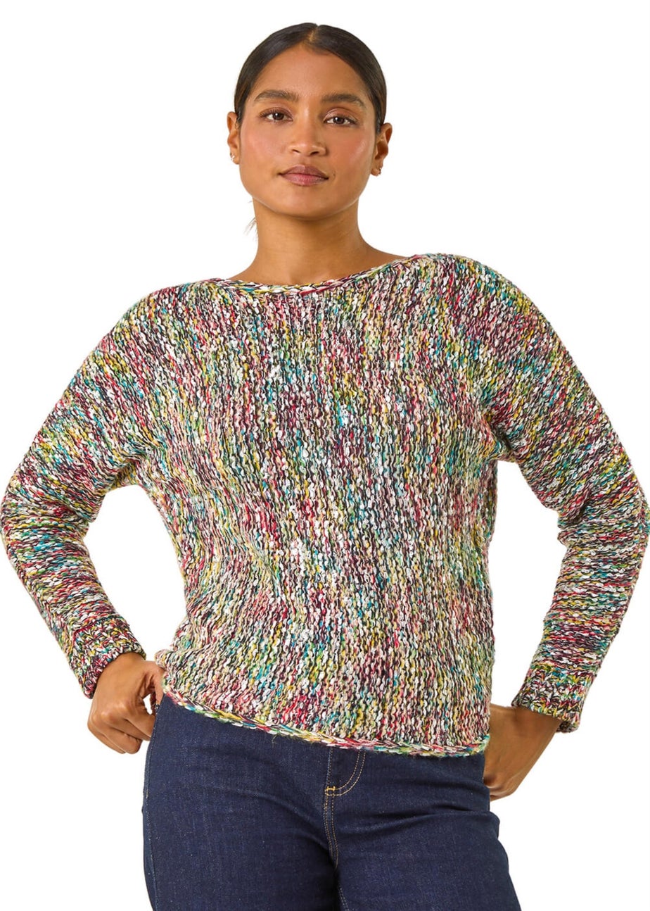 Roman Multi Patterned Tape Yarn Knit Jumper