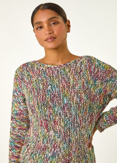 Roman Multi Patterned Tape Yarn Knit Jumper