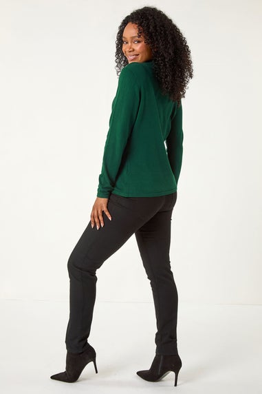 Roman Dark Green Petite Hotfix Knitted Jumper