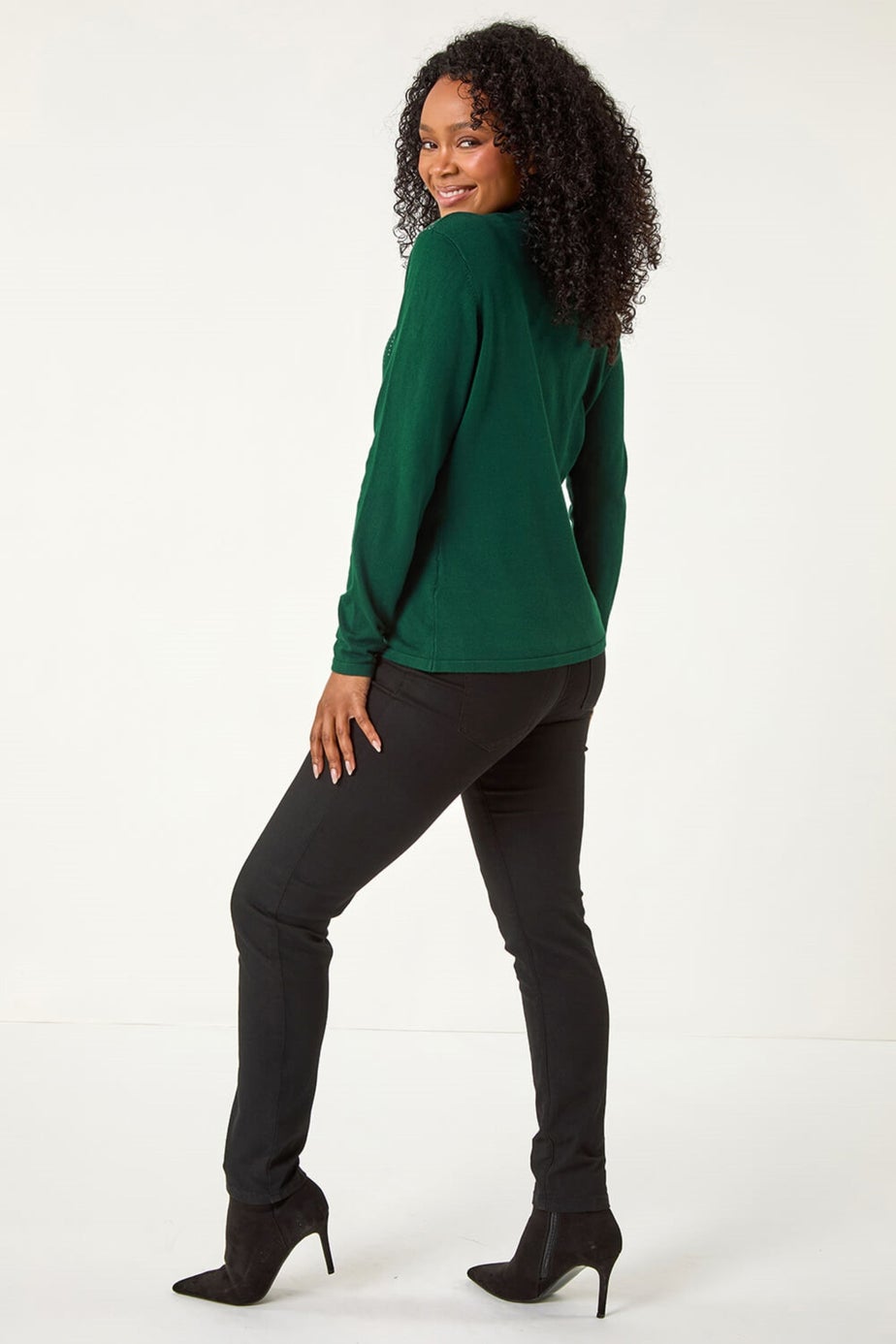 Roman Dark Green Petite Hotfix Knitted Jumper