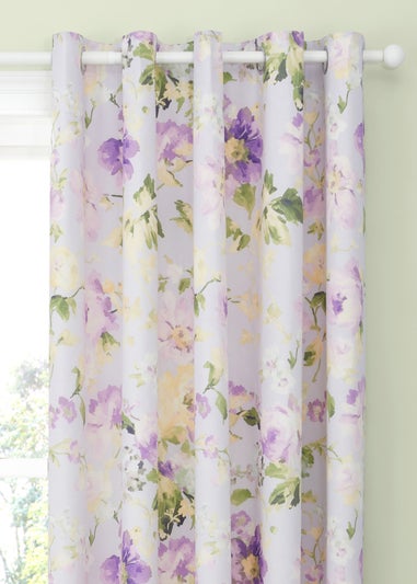 Dreams & Drapes Design Flourette Lined Lilac Eyelet Curtains