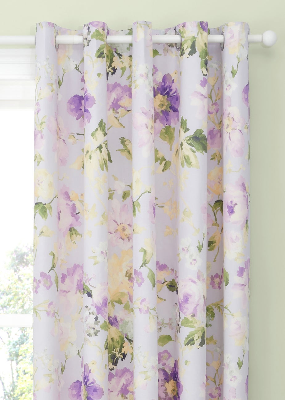 Dreams & Drapes Design Flourette Lined Lilac Eyelet Curtains