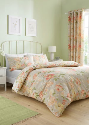 Dreams & Drapes Design Flourette Reversible Natural Duvet Cover Set