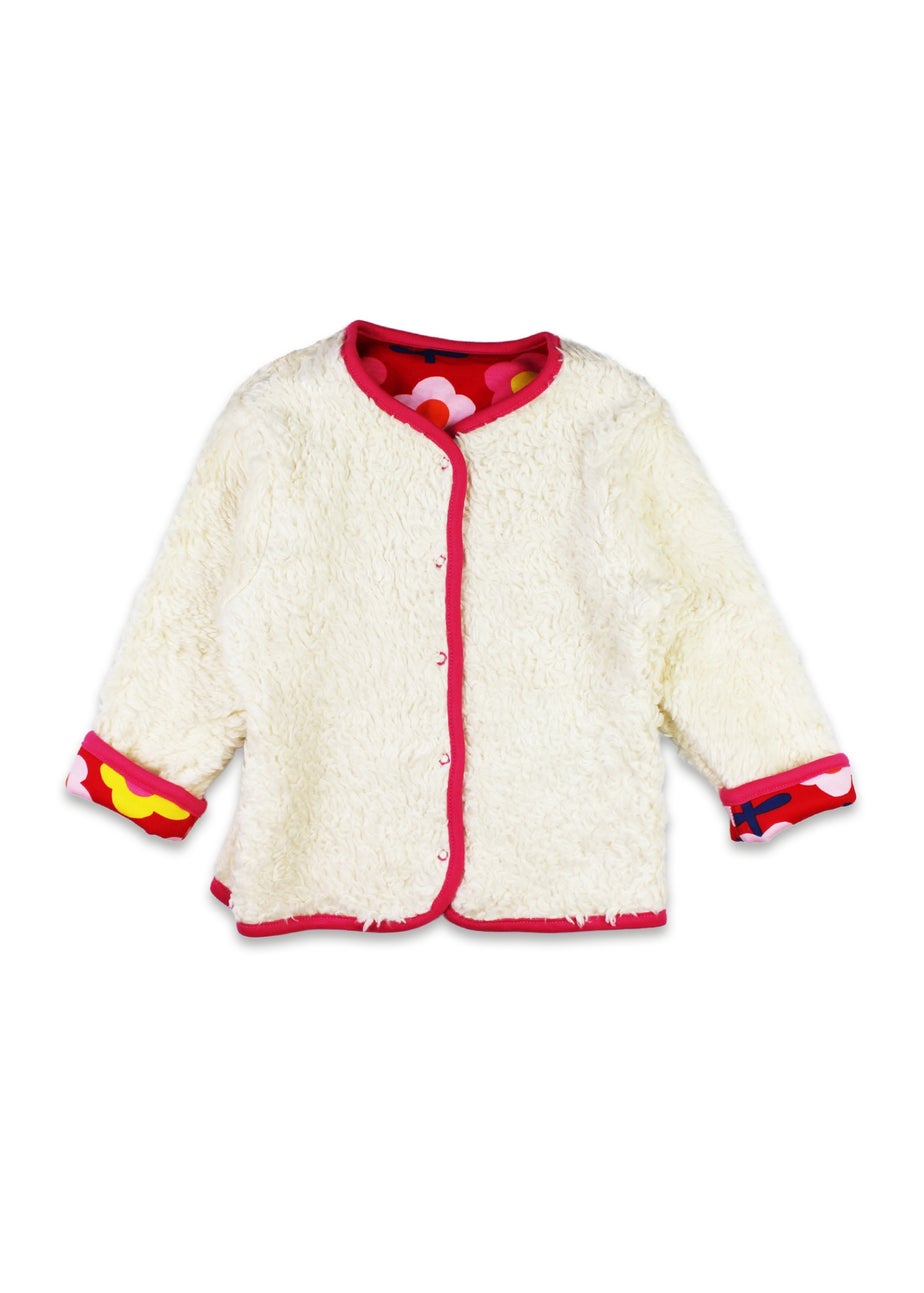 Toby Tiger Organic Pink Flower Print Reversible Jacket (12 months - 8 years)