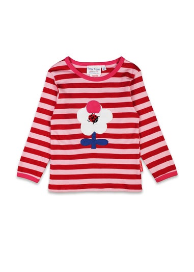Toby Tiger Organic Pink Flower Applique Long-Sleeved T-Shirt (6 months - 8 years)