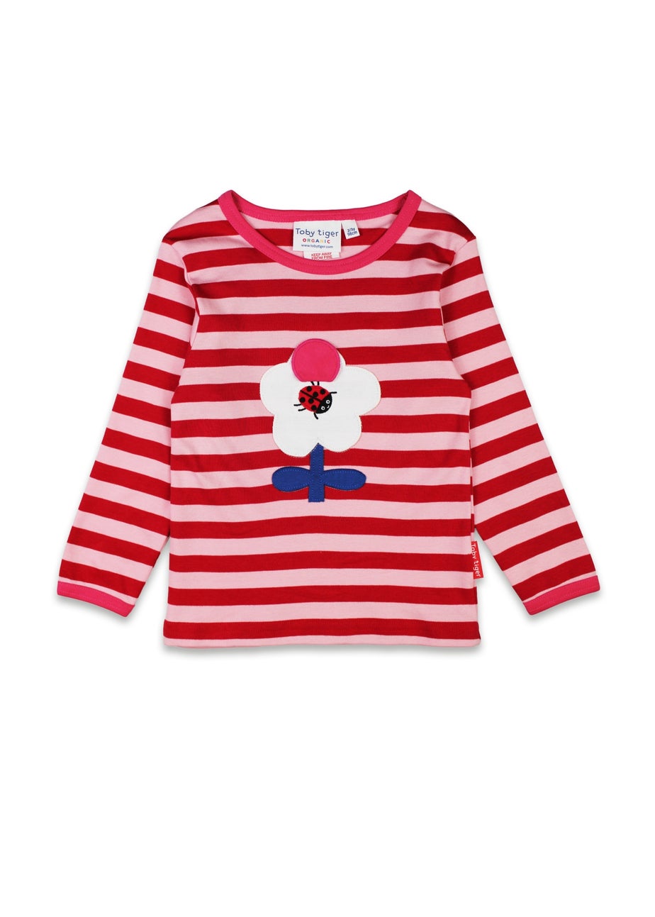 Toby Tiger Organic Pink Flower Applique Long-Sleeved T-Shirt (6 months - 8 years)