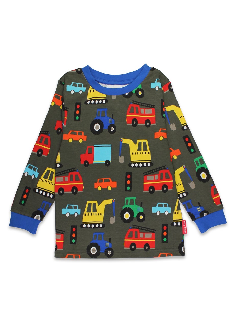 Toby Tiger Organic Multi Colour Transport Print Pyjamas (12 months - 6 years)