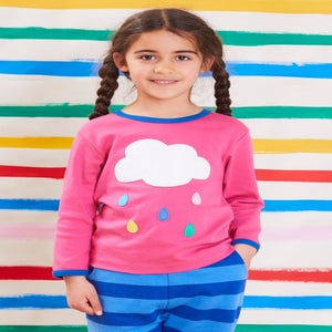 Toby Tiger Organic Pink Cloud Applique T-Shirt (3 months - 6 years)