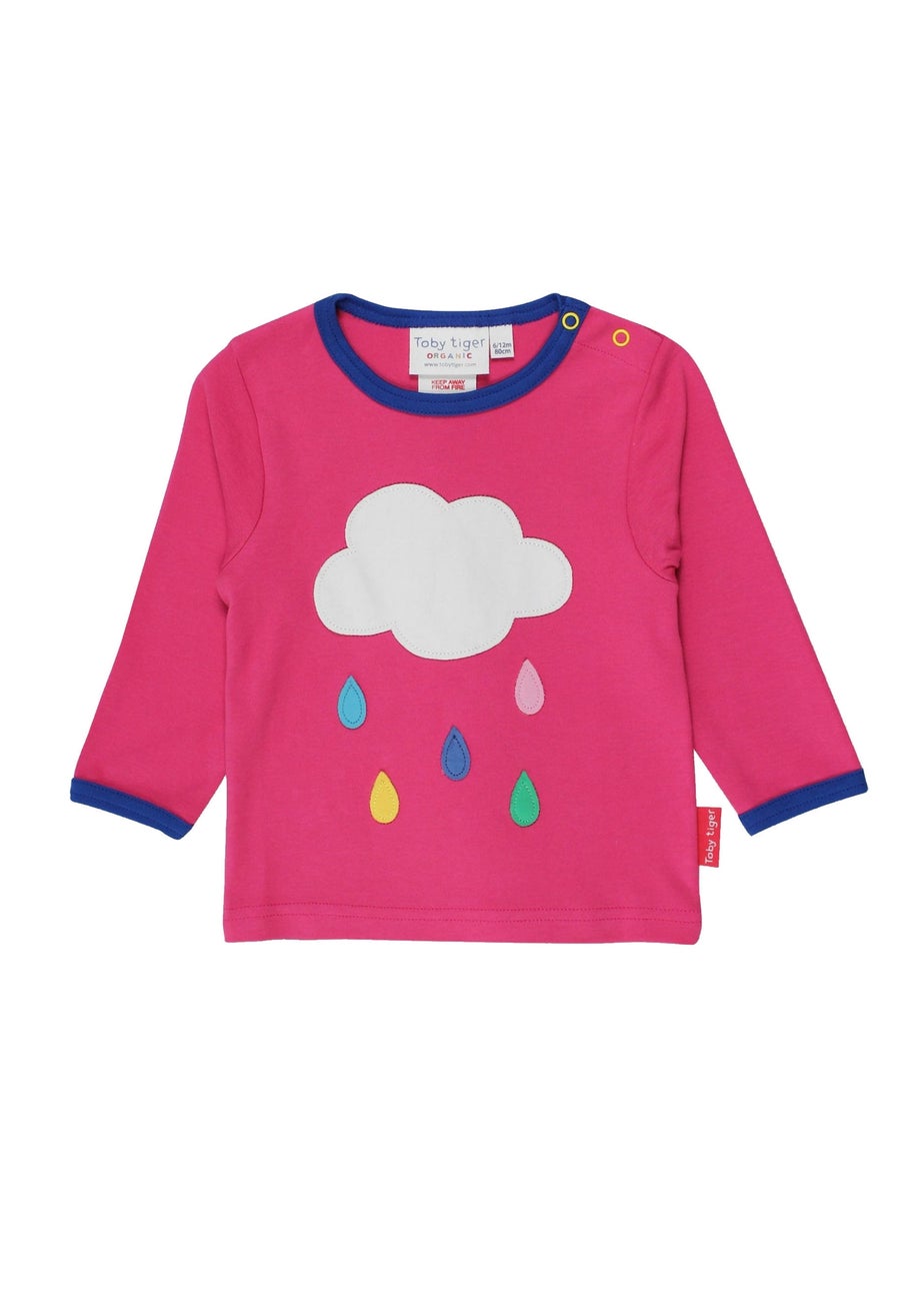 Toby Tiger Organic Pink Cloud Applique T-Shirt (3 months - 6 years)