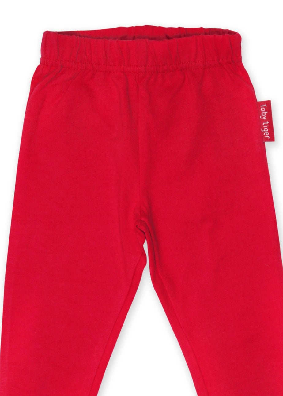 Toby Tiger Organic Red Basic Leggings (6 months - 8 years)
