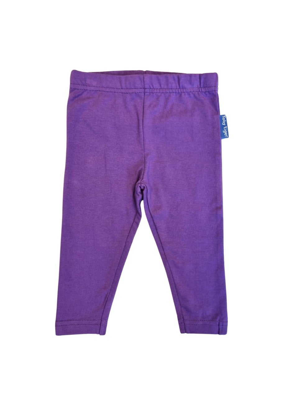 Toby Tiger Organic Purple Basic Leggings (6 months - 8 years)