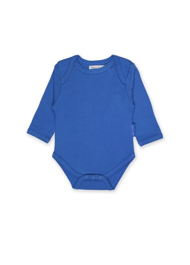 Toby Tiger Organic Blue Basic Long-Sleeved Baby Body (Newborn - 12 months)