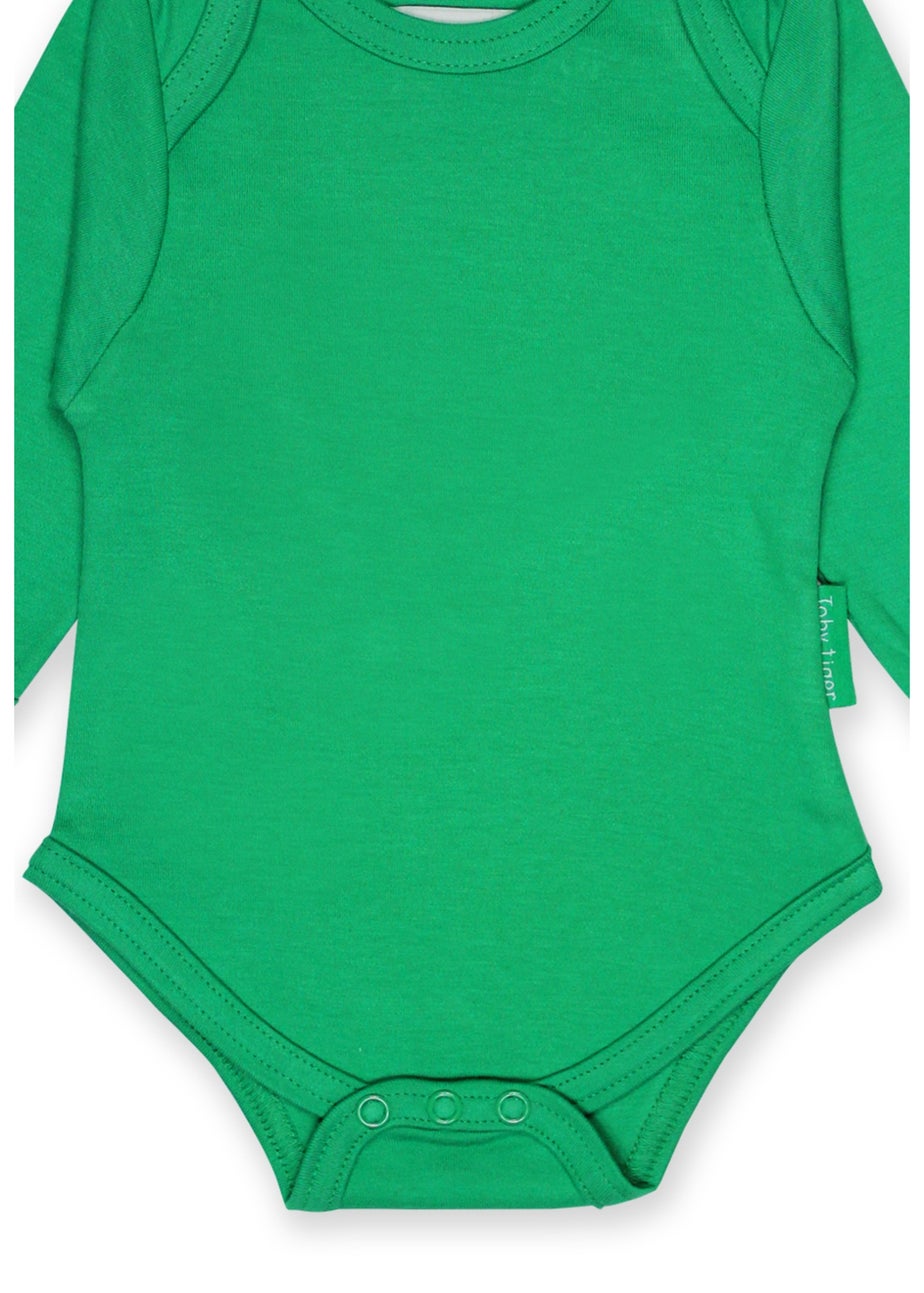 Toby Tiger Organic Green Basic Long-Sleeved Baby Body (Newborn - 12 months)