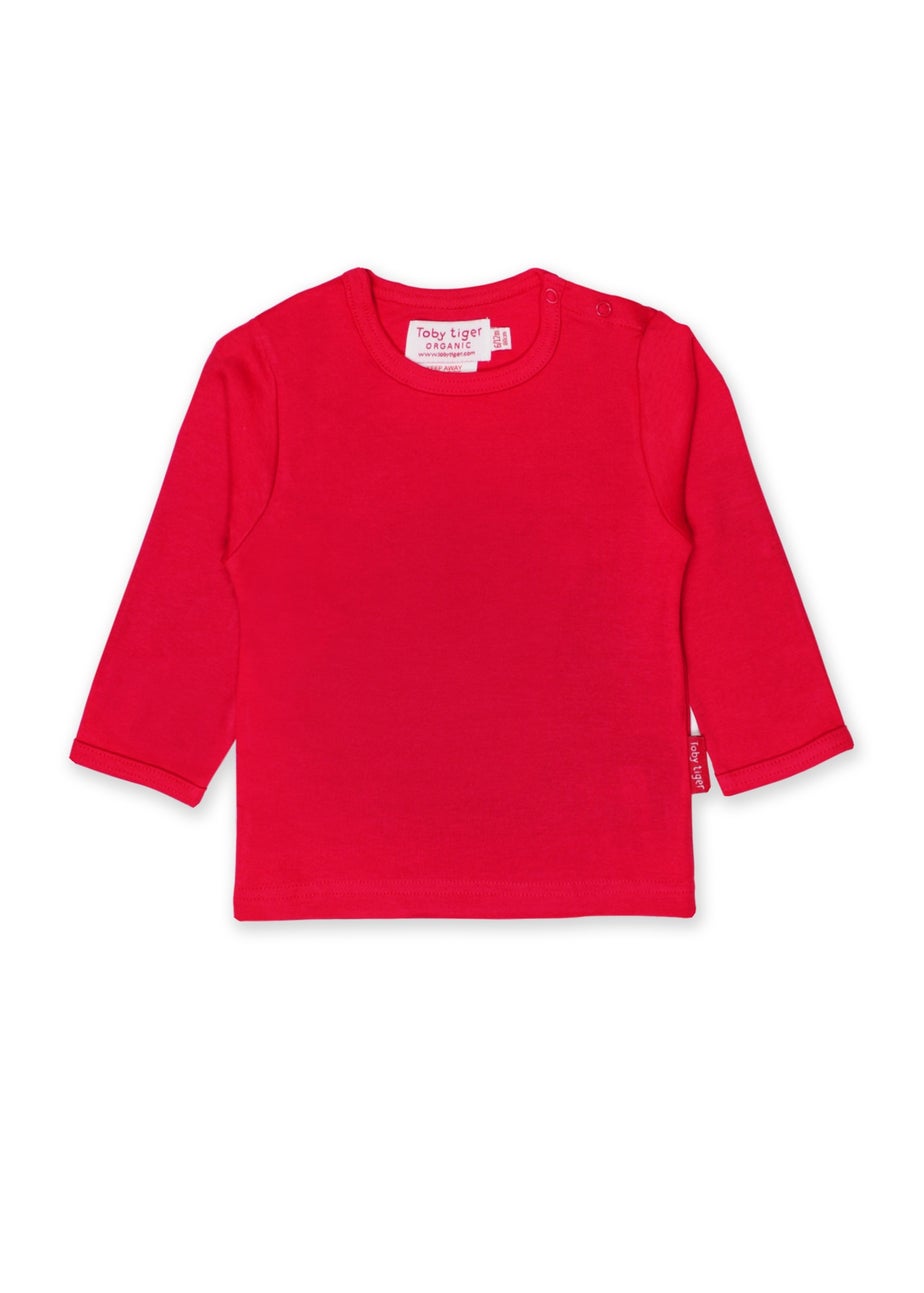 Toby Tiger Organic Red Basic Long-Sleeved T-Shirt (6 months - 8 years)