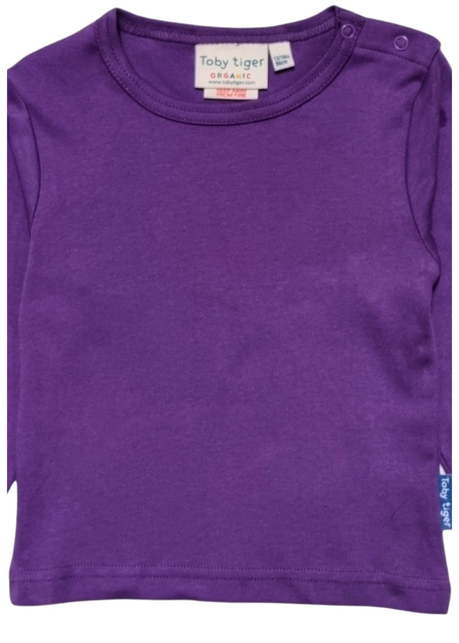 Toby Tiger Organic Purple Basic Long-Sleeved T-Shirt (6 months - 8 years)