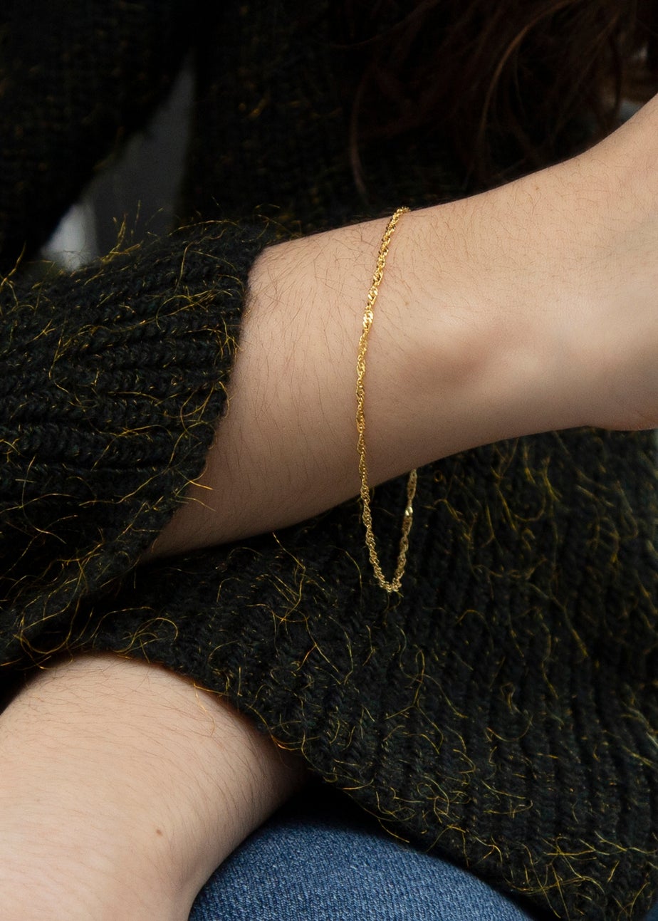 Golden Moments 9ct Yellow Gold Diamond Cut 30 Twist Curb Bracelet