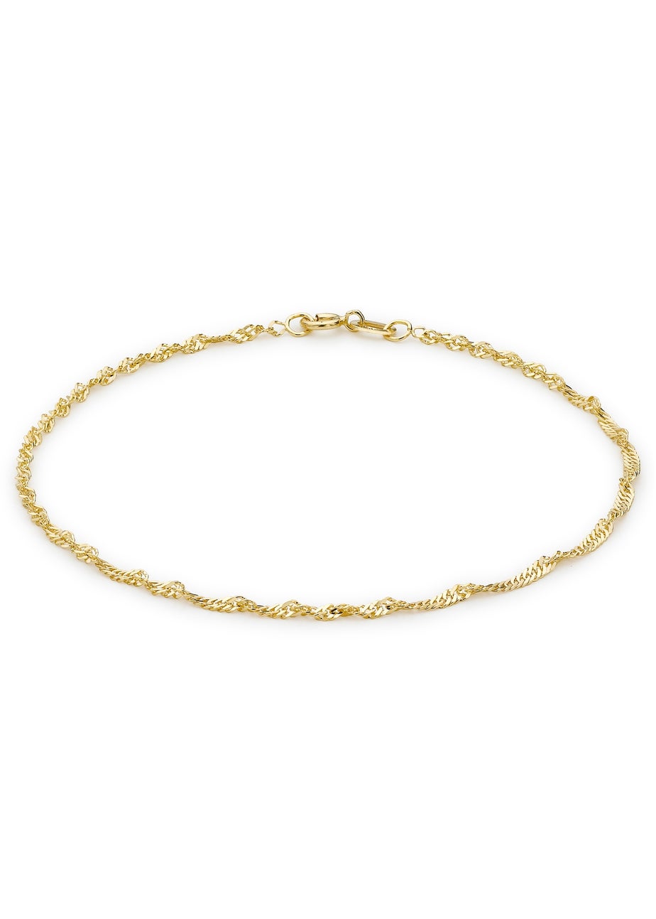 Golden Moments 9ct Yellow Gold Diamond Cut 30 Twist Curb Bracelet