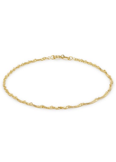 Golden Moments 9ct Yellow Gold Diamond Cut 30 Twist Curb Bracelet