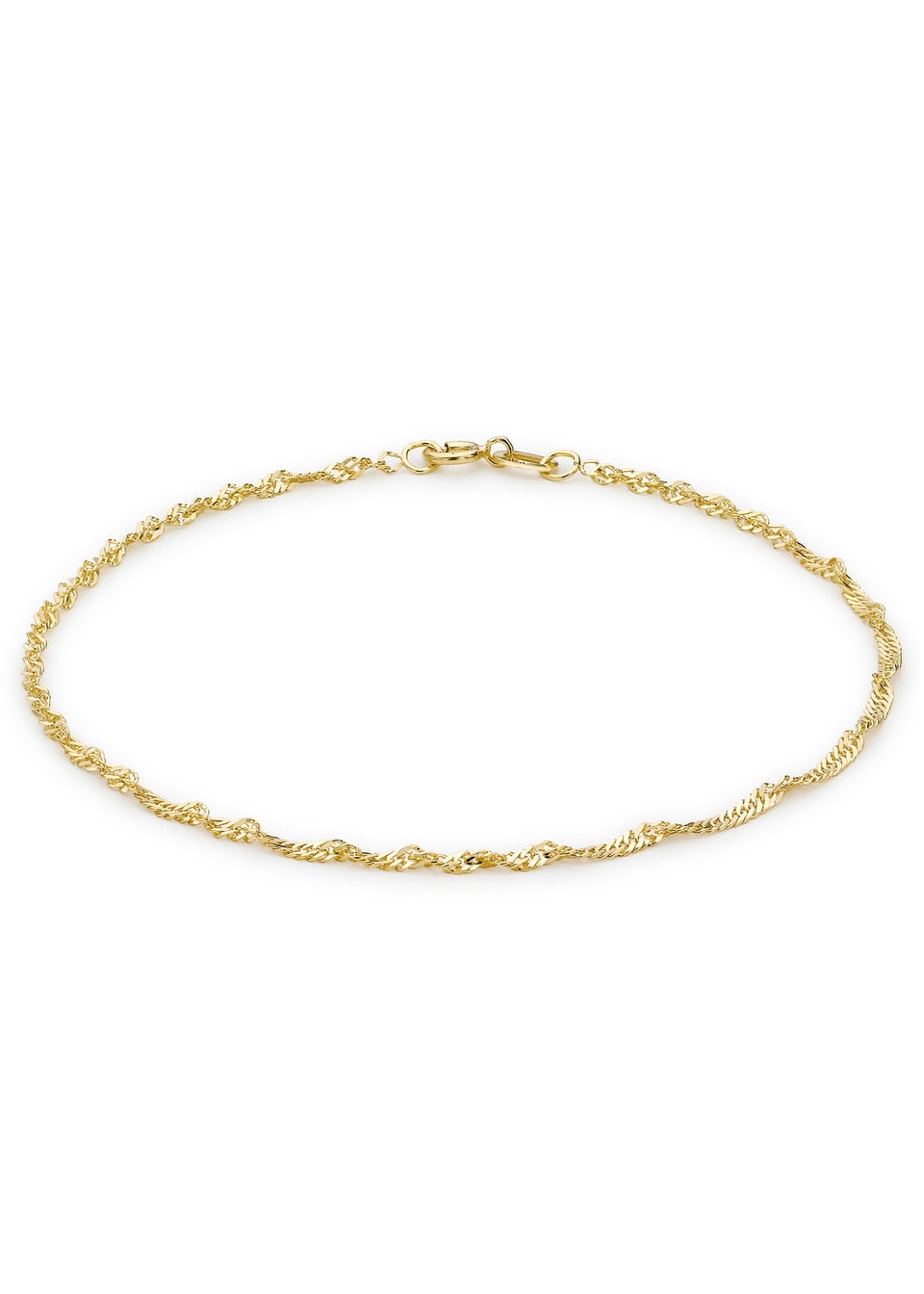 Golden Moments 9ct Yellow Gold Diamond Cut 30 Twist Curb Bracelet