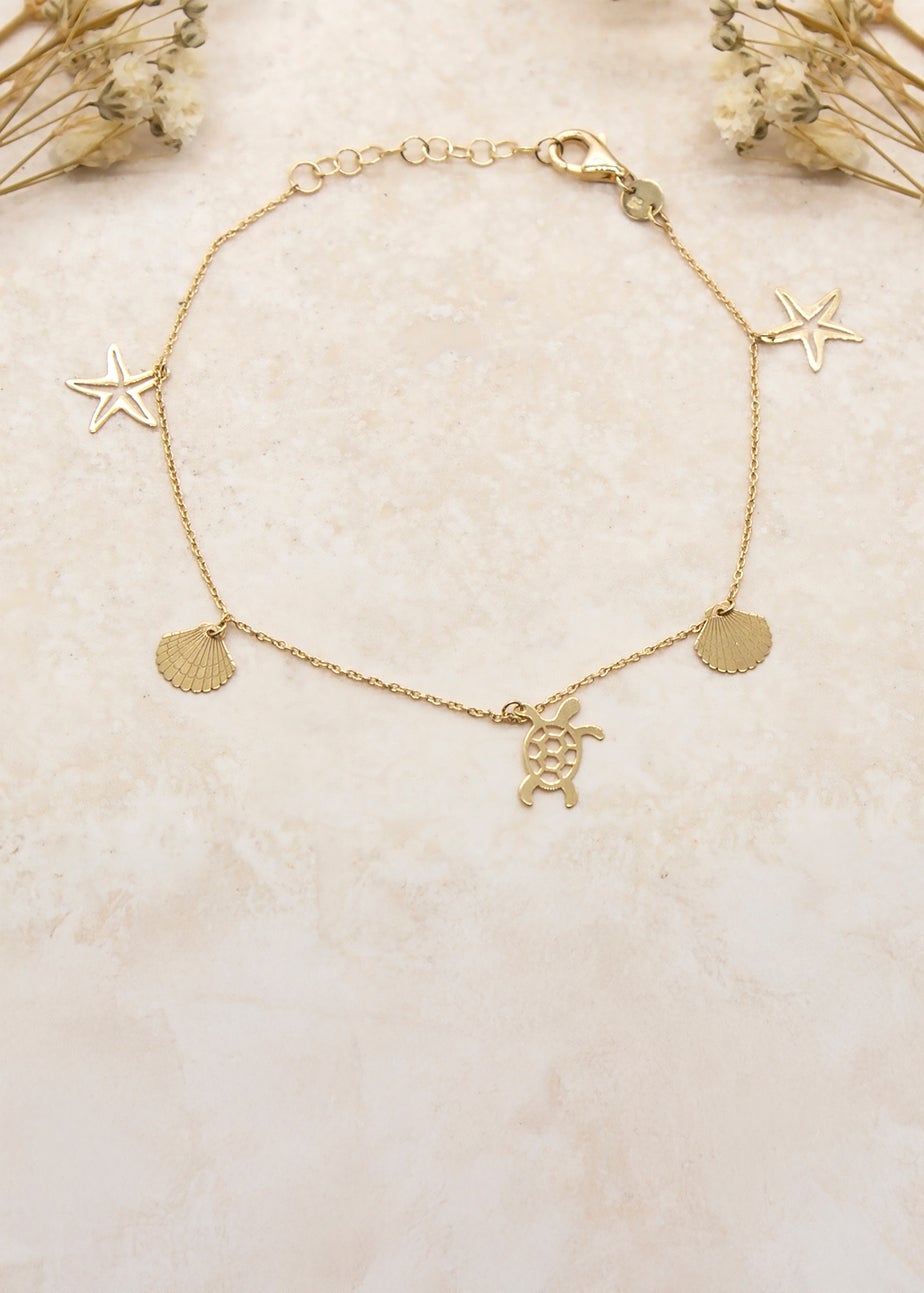 Golden Moments 9ct Yellow Gold 'Sea & Sand' Adjustable Bracelet
