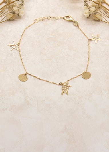 Golden Moments 9ct Yellow Gold 'Sea & Sand' Adjustable Bracelet