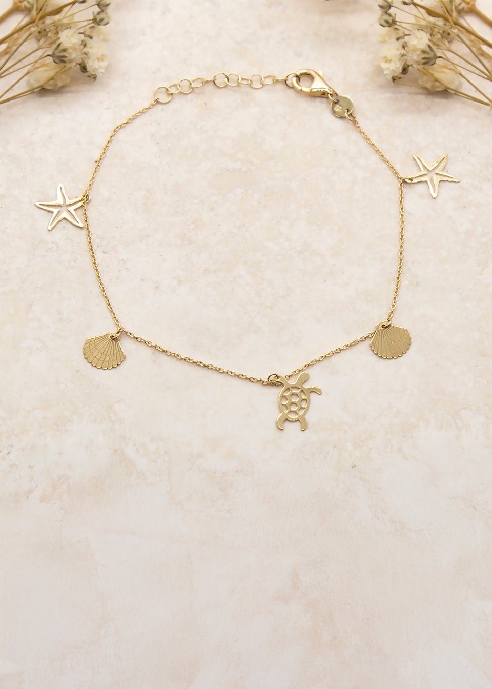 Golden Moments 9ct Yellow Gold 'Sea & Sand' Adjustable Bracelet