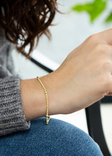 Golden Moments 9ct Yellow Gold 40 Hollow RopeandBall Chain Bracelet