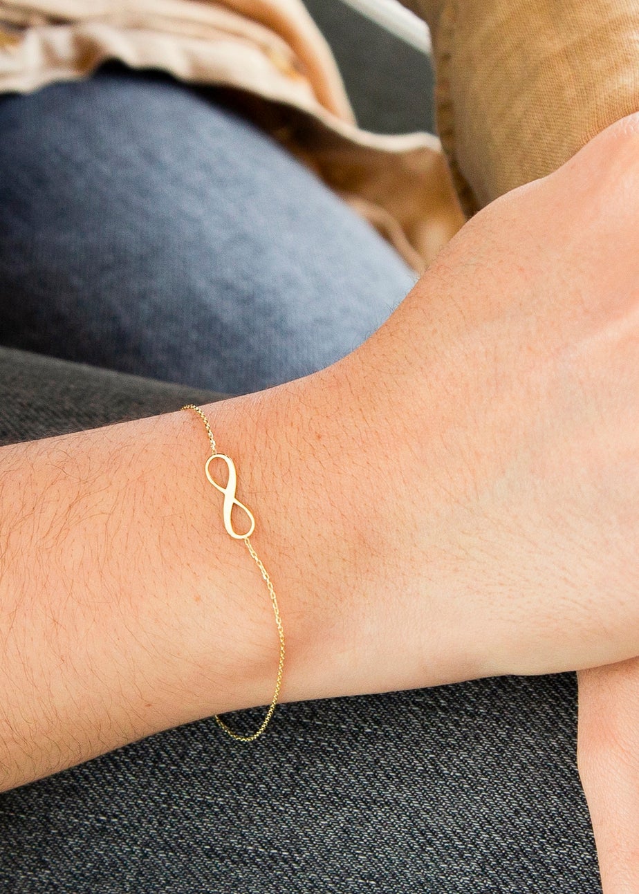 Golden Moments 9ct Yellow Gold 15.5mm x 5mm 'Infinity' Adjustable Bracelet