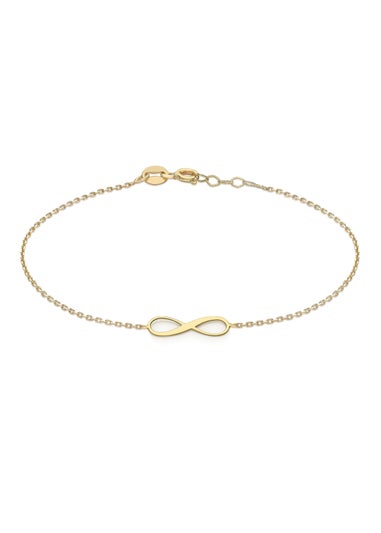 Golden Moments 9ct Yellow Gold 15.5mm x 5mm 'Infinity' Adjustable Bracelet