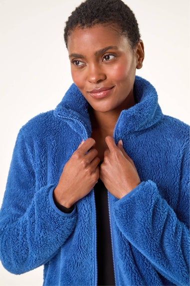 Roman Royal Blue Soft Sherpa Fleece Jacket