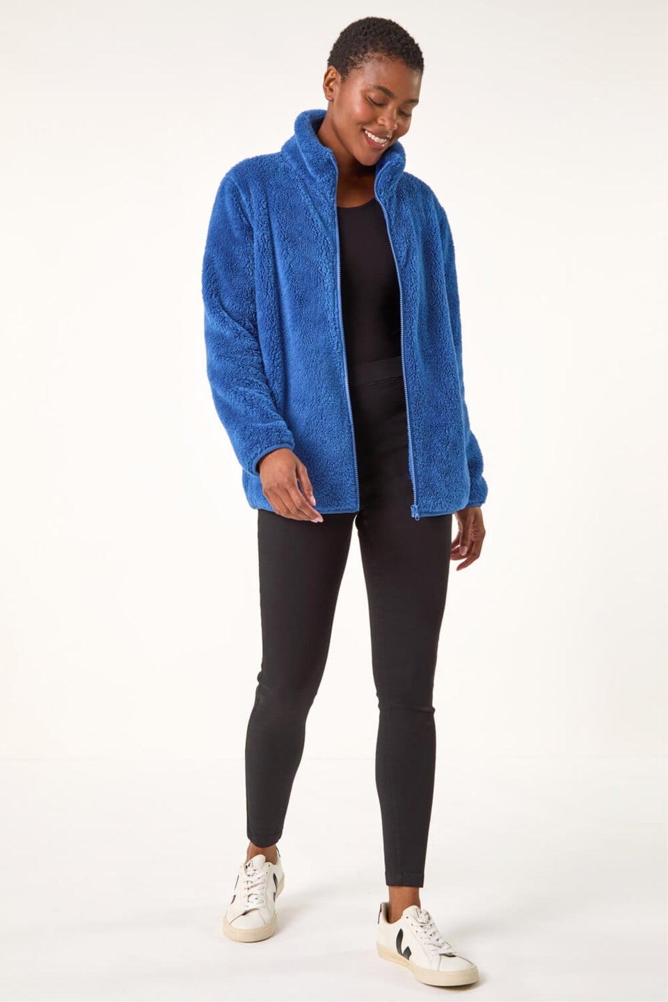 Roman Royal Blue Soft Sherpa Fleece Jacket