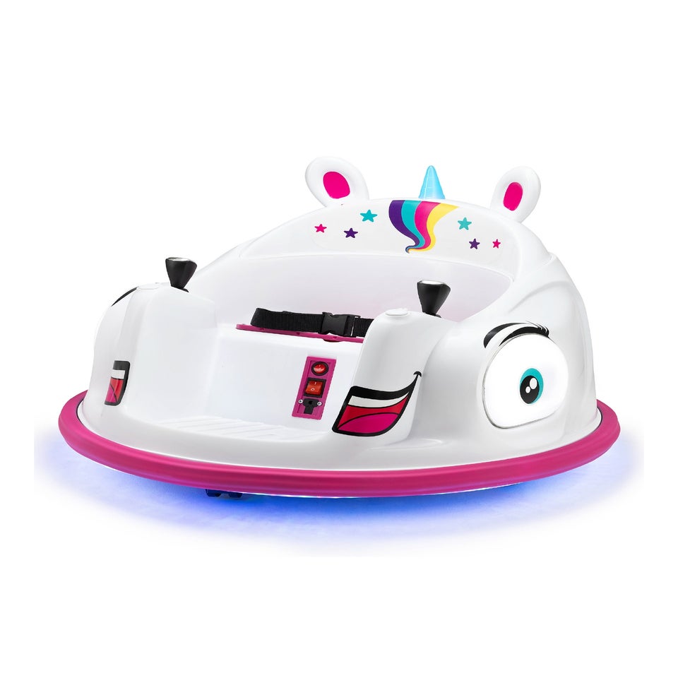 Xootz White Animal Bumper Car Unicorn