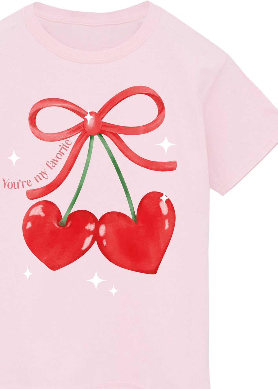 Brands In Pink Cherry Hearts T-Shirt (3-13 Years)