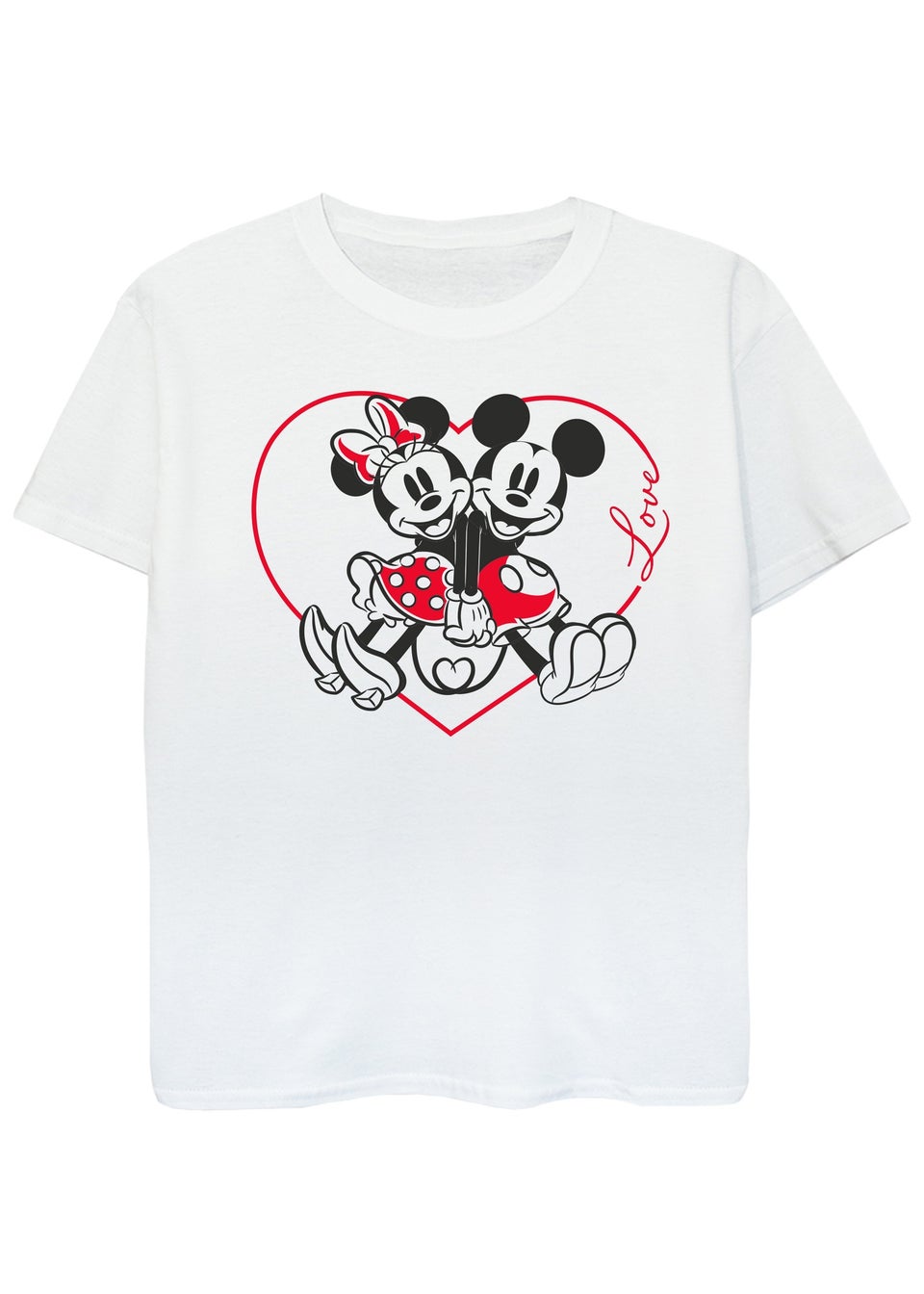 Disney Mickey Mouse Heart White T-Shirt (3-13 Years)