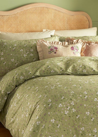 Wylder Bronte Printed Floral Duvet Cover Set Sage