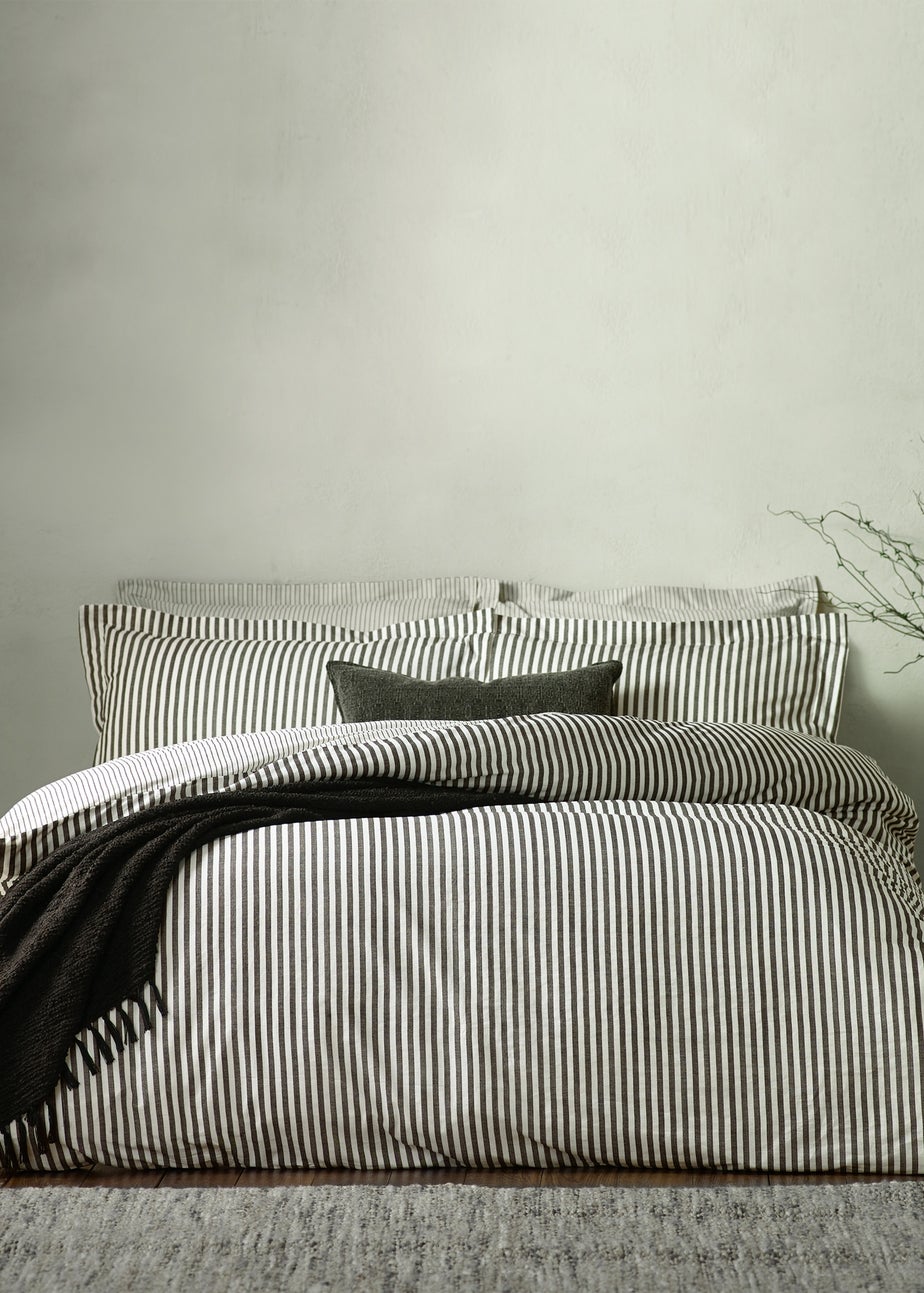 Yard Hebden Melange Stripe Cotton Duvet Cover Set