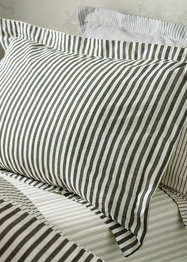 Yard Hebden Melange Stripe Cotton Duvet Cover Set