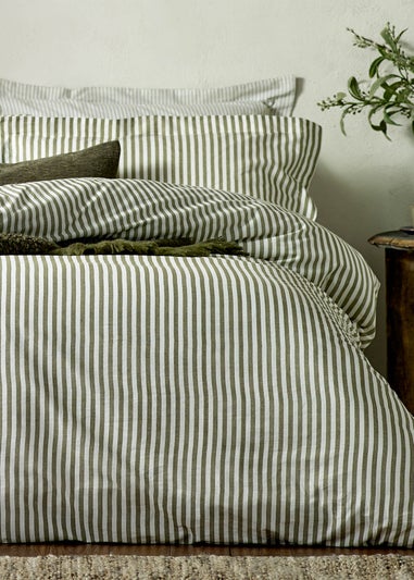 Yard Hebden Melange Stripe Cotton Duvet Cover Set