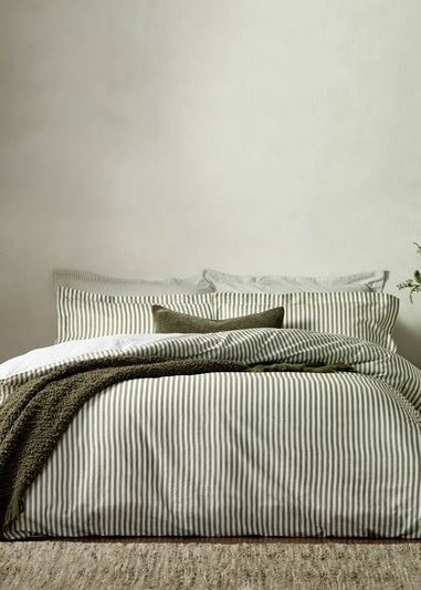 Yard Hebden Melange Stripe Cotton Duvet Cover Set