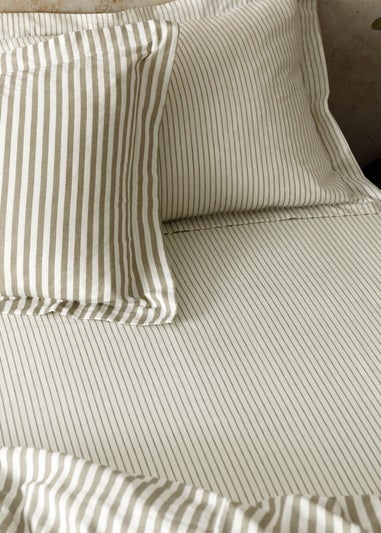 Yard Hebden Melange Stripe Fitted Sheet