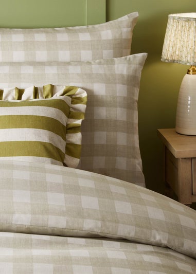 furn. Hartsford Check Printed Duvet Cover Set Neutral