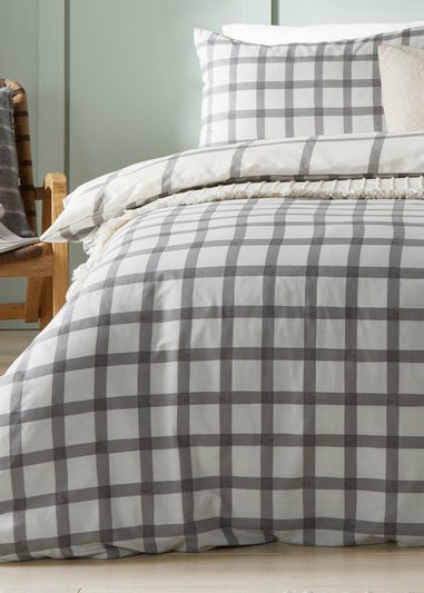 furn. Canberra Check Printed Duvet Cover Set