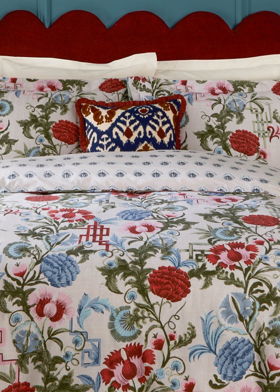 1973 Ishana Reversible Floral Duvet Cover Set - Red