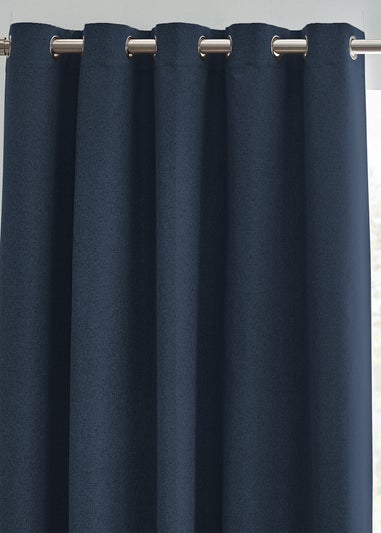 furn. Dawn 100% Blackout Thermal Eyelet Curtains Midnight