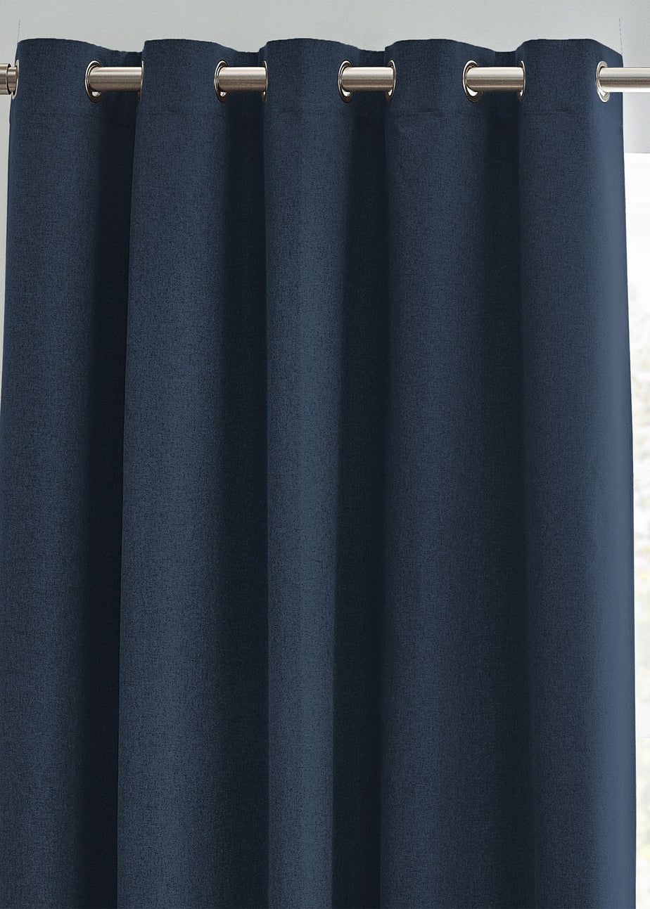furn. Dawn 100% Blackout Thermal Eyelet Curtains Midnight