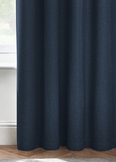 furn. Dawn 100% Blackout Thermal Eyelet Curtains Midnight