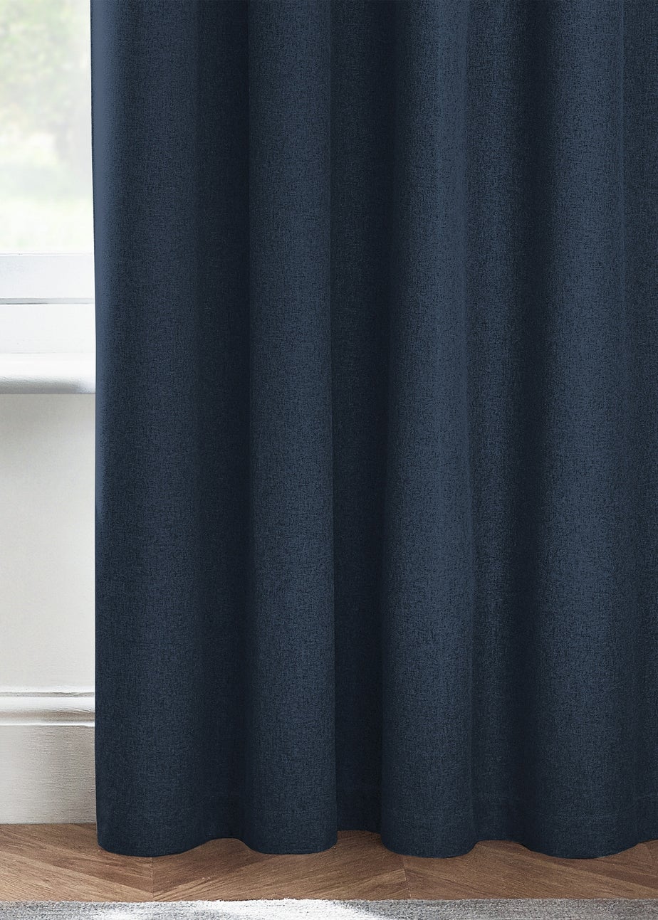 furn. Dawn 100% Blackout Thermal Eyelet Curtains Midnight
