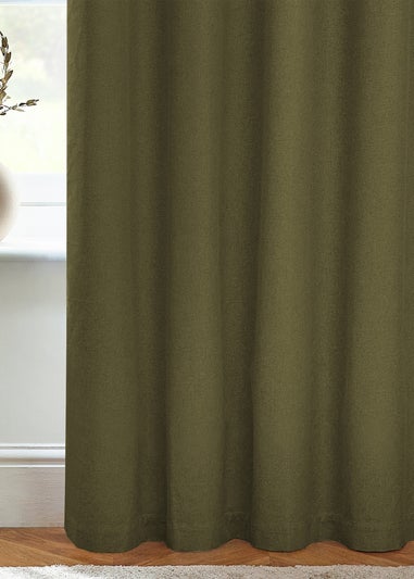 furn. Dawn 100% Blackout Thermal Eyelet Curtains Olive